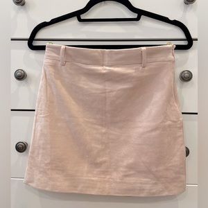 Pink velvet mini skirt